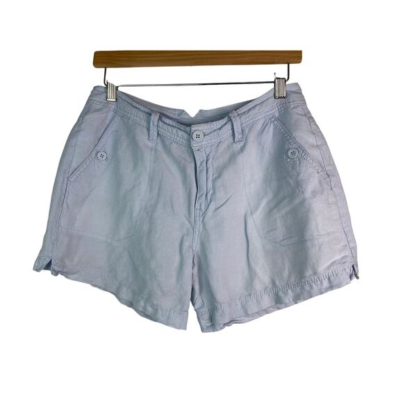 Calvin Klein Jeans Women's Size 6 Pale Blue Linen Blend Shorts - Picture 1 of 9